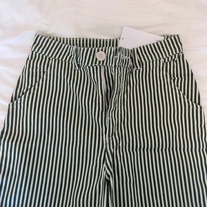 ASOS green and white pinstripe jeans ! Brand new with tags